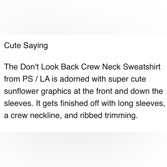 PacSun Oversized Sweatshirt Don’t Look Back Happy Sunflower Green Flower Large - Picture 11 of 11